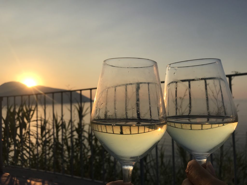 Sunset wine tasting